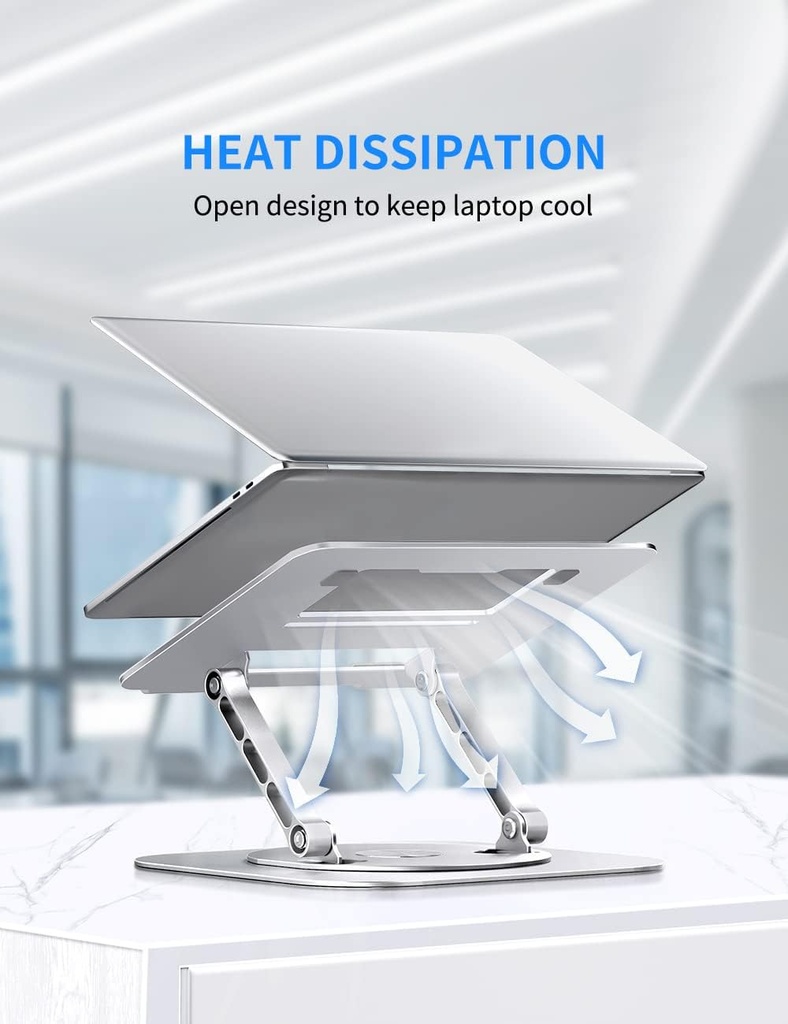 Foldable Laptop Stand, Height Adjustable with 360 Rotating Base