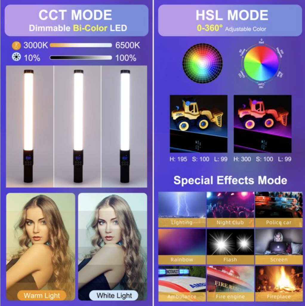PULUZ PU4135 Handheld RGB Light Tube LED