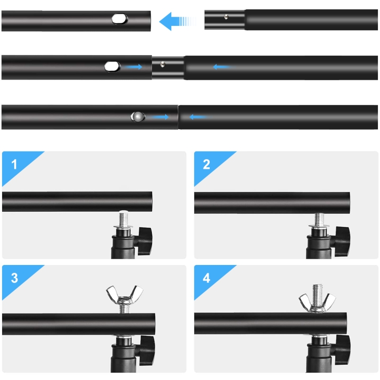 Puluz PU3110B 2 x 3m Photo Studio Background Support Stand Backdrop Crossbar Bracket(Black)