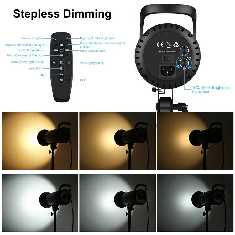 Puluz PKT3108 Photography Kit Set 3200K-5600K 150W Video Light with Softbox Remote Control Light Holder