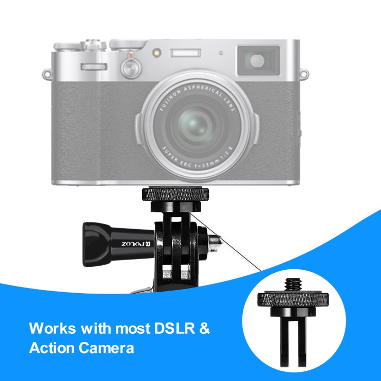 Puluz PU705B PULUZ 1/4 inch Screw Metal Tripod Mount Action Camera Adapter (Black)