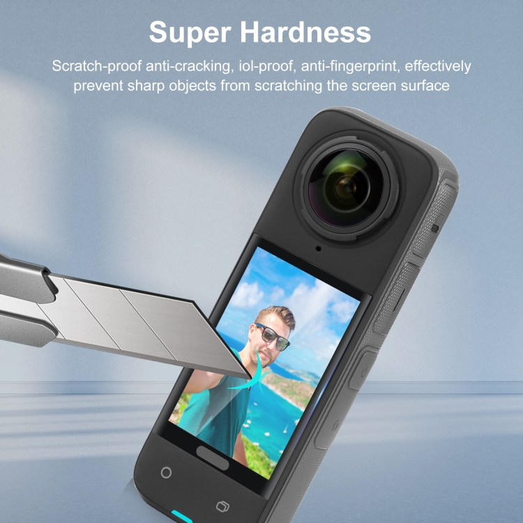 puluz PU976T For Insta360 X4 PULUZ 9H 2.5D Curved HD Screen Tempered Glass Film (Transparent)