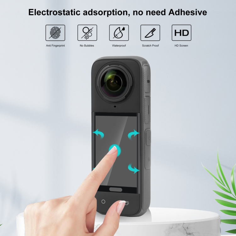 puluz PU976T For Insta360 X4 PULUZ 9H 2.5D Curved HD Screen Tempered Glass Film (Transparent)