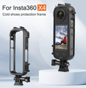 Puluz PU979B For Insta360 X4 PULUZ Cold Shoe PC Plastic Protective Frame with Adapter Mount & Screw (Black)