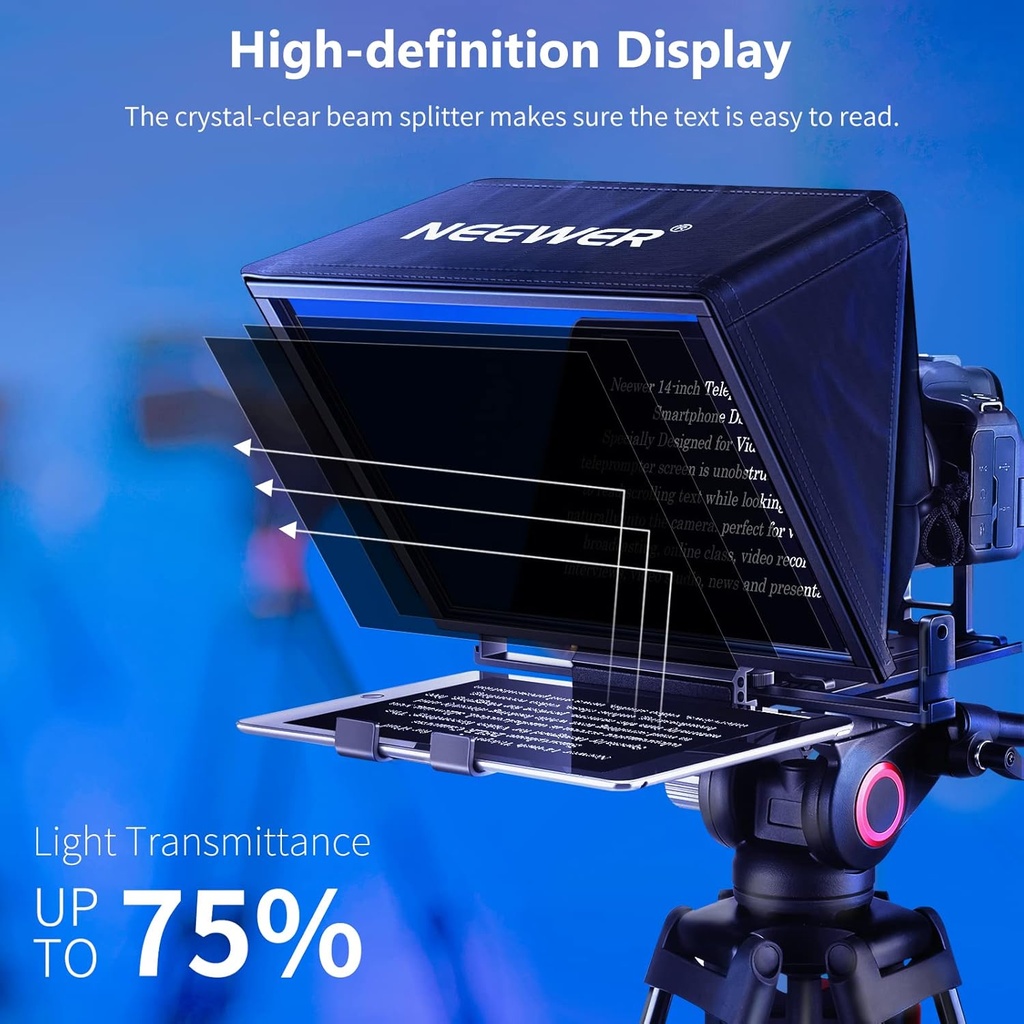 NEEWER Teleprompter X14 with RT-110 Remote & APP Control for iPad Android Tablet 10103182