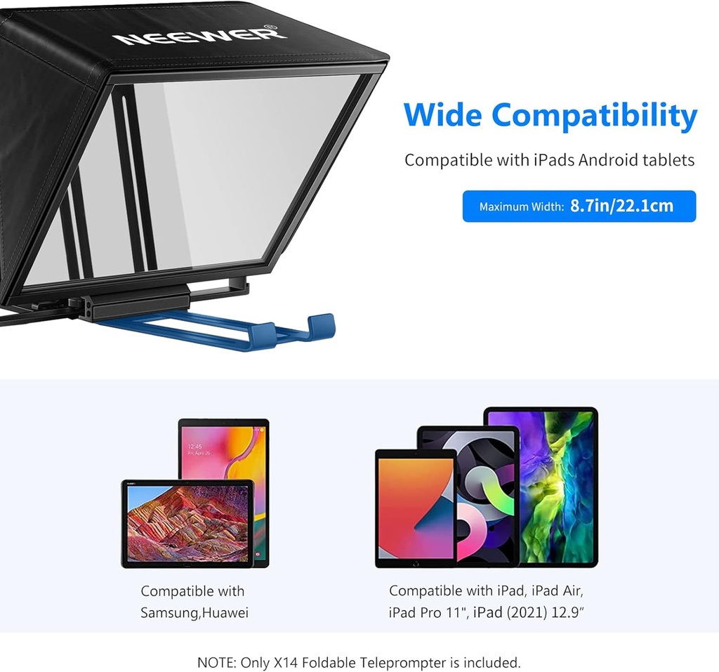 NEEWER Teleprompter X14 with RT-110 Remote & APP Control for iPad Android Tablet 10103182