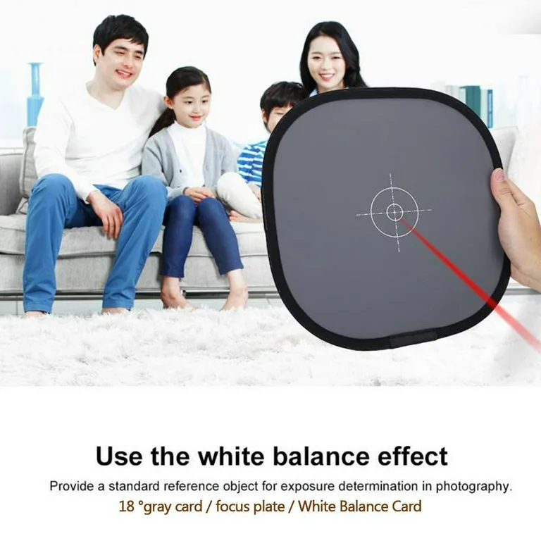 30cm Double Sided Focus Board 18% Exposure Gray Reflectance Reflector Foldable White Balance Card for Photography Accessories