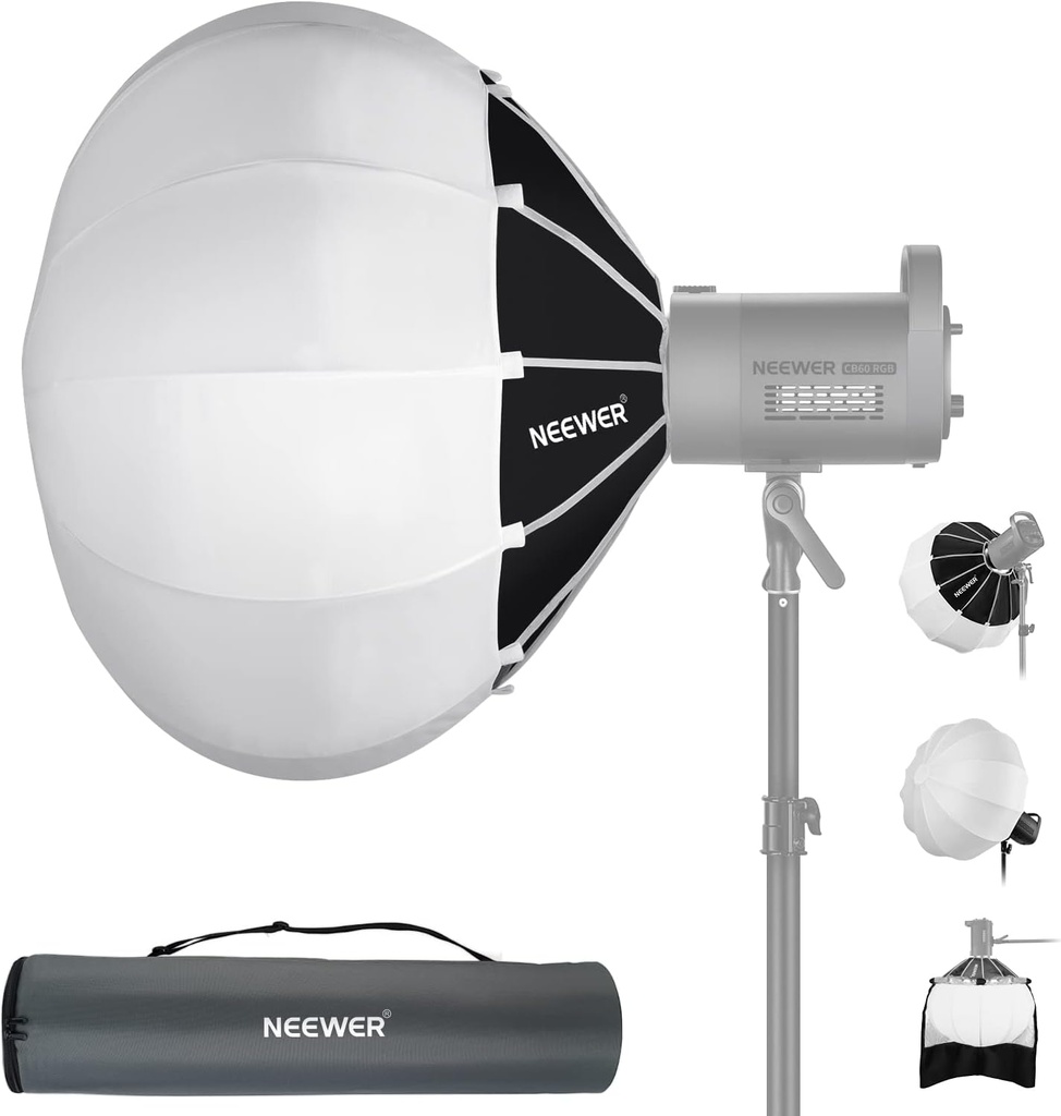 NEEWER 65CM QUICK RELEASE LANTERN SOFTBOX WITH FABRIC BARN DOORS 10101628