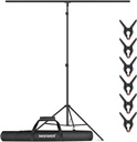 NEEWER T Shaped Background Support Stand Set, 2.6 m High, Adjustable Tripod Stand and 1.5 m Wide Cross Bars 10100024