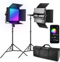 NEEWER RGB1200 LED Video Light RGB with App/2.4G Control, 2 x 60 W Video Light with Tripod and Bag 10104230