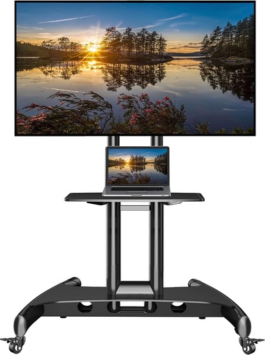 NB North Bayou Mobile TV Cart Rooling TV Stand with Wheels AVA1800-70-1P (Black) for 55" to 86"
