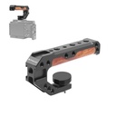 Puluz PU3114B 3/8 inch Camera Wooden Top Handle with Cold Shoe Mount for cage (Black)