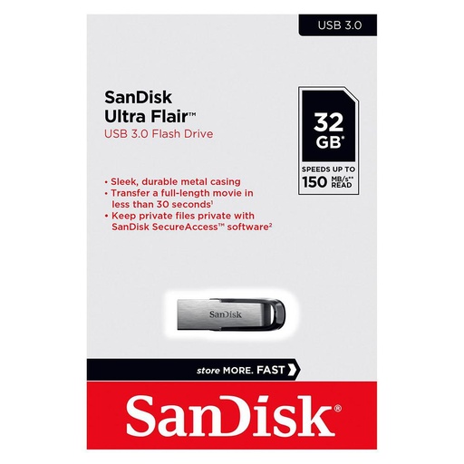 فلاش USB SanDisk Ultra Flair ‎32‎ جيجابايت ‎USB 3.0‎ – موديل ‎Z73‎